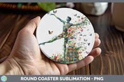 GorgeousBS06 Bookshelf Round Coaster design.