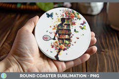 GorgeousBS06 Bookshelf Round Coaster design.