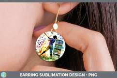 GorgeousBS06 Bookshelf Round Earrings design.