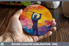 GorgeousBS06 Thick Paint Round Coaster design.