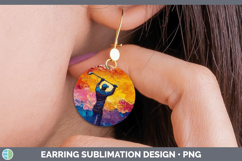 GorgeousBS06 Thick Paint Round Earrings design.