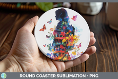 GorgeousBS07 Bookshelf Round Coaster design.
