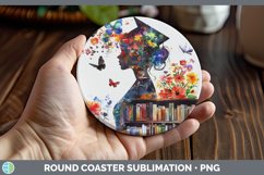 GorgeousBS07 Bookshelf Round Coaster design.