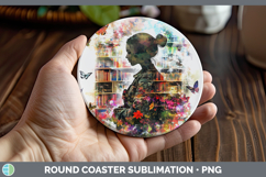 GorgeousBS07 Bookshelf Round Coaster design.