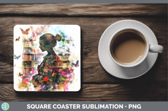 GorgeousBS07 Bookshelf Square Coaster design.