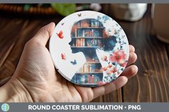 GorgeousBS07 Bookshelf Round Coaster design.
