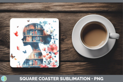 GorgeousBS07 Bookshelf Square Coaster design.