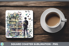GorgeousBS07 Bookshelf Square Coaster design.