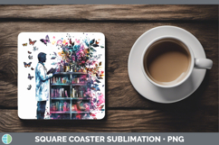 GorgeousBS07 Bookshelf Square Coaster design.