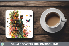 GorgeousBS07 Bookshelf Square Coaster design.