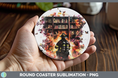 GorgeousBS07 Bookshelf Round Coaster design.