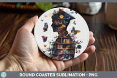 GorgeousBS07 Bookshelf Round Coaster design.