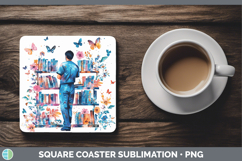 GorgeousBS07 Bookshelf Square Coaster design.