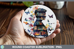 GorgeousBS07 Bookshelf Round Coaster design.