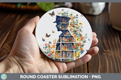 GorgeousBS07 Bookshelf Round Coaster design.