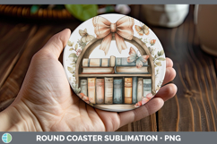 GorgeousBS08 Bookshelf Round Coaster design.