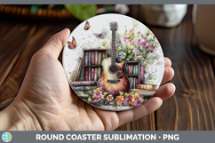 GorgeousBS08 Bookshelf Round Coaster design.