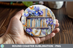 GorgeousBS08 Bookshelf Round Coaster design.