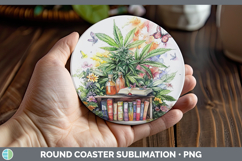 GorgeousBS08 Bookshelf Round Coaster design.