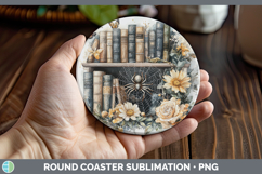 GorgeousBS08 Bookshelf Round Coaster design.