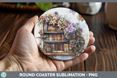 GorgeousBS08 Bookshelf Round Coaster design.