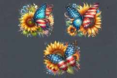 4th of July Butterfly sublimation print design PNG Product Image 2