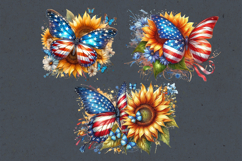 4th of July Butterfly sublimation print design PNG Product Image 2