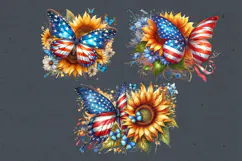 4th of July Butterfly sublimation print design PNG Product Image 2