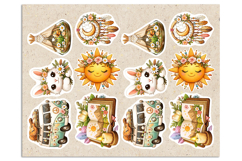 Summer. Boho. Print &amp; Cut Stickers PNG Product Image 2