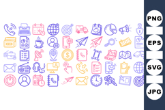 Hand Drawn Communication Icon Bundle for Office Use Product Image 1