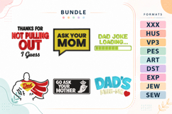 6 Funny Father's Day Embroidery Bundle Product Image 1
