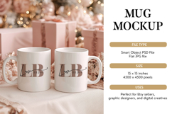 Blush Double Mug Mockup PSD &amp; JPG Product Image 1