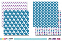 Digital paper showing blue water bubbles and pink sea castles for underwater themed crafts