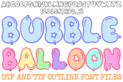 Bubble Balloon Doodle Outline Font Typography Lettering ABC OTF by Squeeb Creative