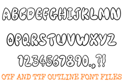 Bubble Graffiti Doodle Outline Font Typography Lettering ABC Product Image 2