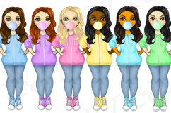 Rainbow Pink Bubble Gum Girls Sweatshirts Clipart PNG Product Image 2