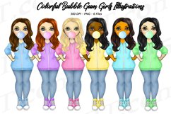 Rainbow Pink Bubble Gum Girls Sweatshirts Clipart PNG Product Image 1