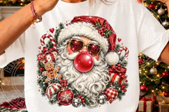 Bubble Gum Santa Christmas PNG | Heart Sunglasses Santa Subl Product Image 3