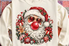 Bubble Gum Santa Christmas PNG | Heart Sunglasses Santa Subl Product Image 4