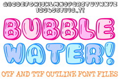 Bubble Water Alphabet Lettering Font Liquid ABC OTF Type by Squeeb Creative