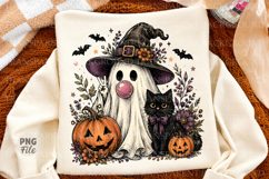 Bubblegum Ghost PNG,Cute Halloween Ghost Design Product Image 1