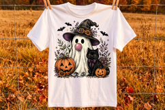 Bubblegum Ghost PNG,Cute Halloween Ghost Design Product Image 2