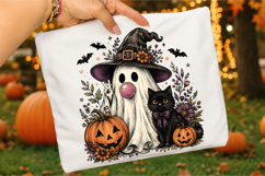 Bubblegum Ghost PNG,Cute Halloween Ghost Design Product Image 3