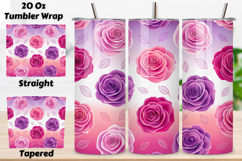 seamless tumbler wrap, bubblegum rose design, bright floral wrap, pink purple roses, watercolor bubblegum design, 20oz skinny tumbler, tapered tumbler wrap, straight tumbler design, bright rose art, seamless bubblegum design