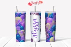 Purple Bubbles Personalized 20oz Tumbler Sublimation Wrap Product Image 1
