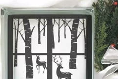 Reindeer Svg Christmas Winter Scene svg | Glass Block Svg Product Image 2