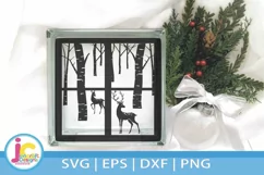 Reindeer Svg Christmas Winter Scene svg | Glass Block Svg Product Image 1