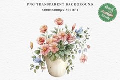 Bucket Floral Flower Wreath Clipart PNG Scrapbooking Image Nursery Watercolor  Transparent wedding invitation shirt designs sublimation printable digital bloom watercolor floral wreath, flowers bucket clipart, sublimation nursery drawing, wedding invitati