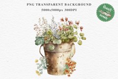 Bucket Floral Flower Wreath Clipart PNG Scrapbooking Image Nursery Watercolor  Transparent wedding invitation shirt designs sublimation printable digital bloom watercolor floral wreath, flowers bucket clipart, sublimation nursery drawing, wedding invitati