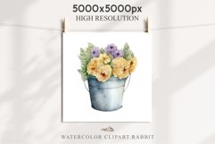 Bucket Floral Flower Wreath Clipart PNG Scrapbooking Image Nursery Watercolor  Transparent wedding invitation shirt designs sublimation printable digital bloom watercolor floral wreath, flowers bucket clipart, sublimation nursery drawing, wedding invitati